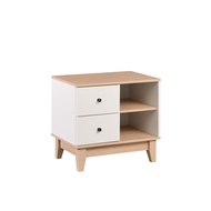 STARS Side Table White Oak Color End Table Meja Tepi Sisi Bedside Table Small Table 2 Drawer White O