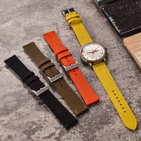 Hybrid Leather Nylon Quick Release Watch Band 18/20/22mm For Seiko SKX007 SKX009 Waterproof Sport St