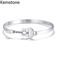 Kemstone Fahsion Stainless Steel Guitar Silver Color Bangle Bracelet for Women