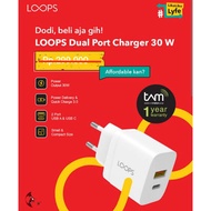 IPHONE Loops Dual Charger 30W Fast Charger/ 30W Dual portiphone