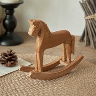 Nordic Creative Rocking Horse Wooden Horse Desktop Decoration Home Decoration Pine Rocking Horse Cra