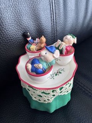 1994年 enesco Christmas 聖誕節小老鼠音樂盒 vintage music box