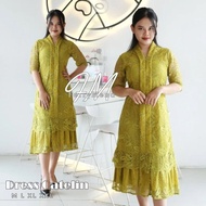 (Rb3) TERBARU DRES CAT/DRES BROKAT NATAL/MIDI DRES NATAL KEKINIAN/DRES