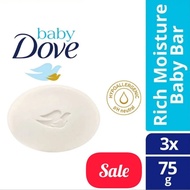 [Sale BUNDLE OF 3] Baby Dove Hypoallergenic pH Neutral Baby Bar Soap Rich Moisture 75g for Dry Skin