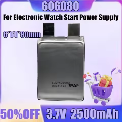 New 606080 2500mAh 3.7V 6mm*60mm*80mm High Quality Battery for Electronic Watch Start Power Supply
