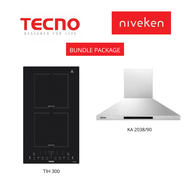 (HOOD + HOB) Tecno KA 2038 (90cm) Chimney Cooker Hood + Tecno TIH 300 (30cm) Domino Induction Cooker Hob