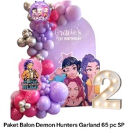 DEMON HUNTERS GARLAND Balloon Package 65 PC SP Kpop Demon Hunters Birthday Decoration/