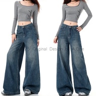 A.One Baggy Jeans Wide Leg Pants for women Baggy Pants Retro Denim for women High Waist Pants