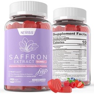 Saffron Supplement Gummy 100mg-100% Pure Saffron Extract Contains Magnesium Glycinate, L-Tea Amino A