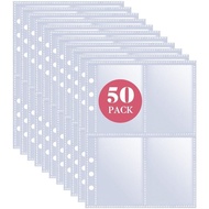 10/30/ 50pcs 400 Slots A5 6 Ring Binder Sleeves 4 Pockets Clear Refill Budget Planner Laptop Page Pr