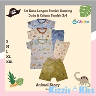 Cainito Baby & Kids Short Clothes Set with Chest Buttons + 3/4 Pants / Baby Clothes Set, 3 sets