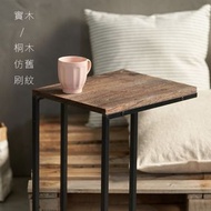 沙發邊桌 茶几筆電懶人桌 簡易電腦桌 原木邊桌 原木茶几 LOFT工業風 2色可選