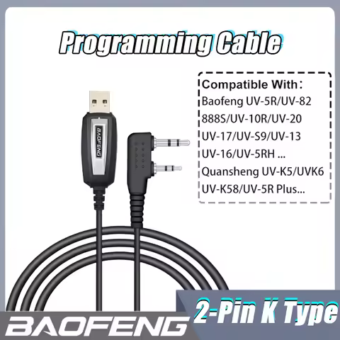 USB Programming Cable for Baofeng Original UV-18 Pro Max UV-5RH Pro Max UV-17 Quansheng UVK6 UV5R Pl