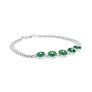 FAR EAST 18K/750 White Gold Eternal Jade Diamond Bracelet