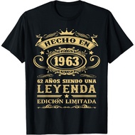 Men's cotton T-shirt Made In 1963 Spanish 62nd Birthday Cumpleaños Español T-Shirt Fast Shipping 4XL