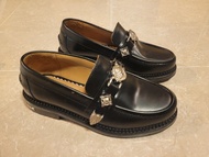 Toga Pulla Embellished Black Polido Loafers - Size 36