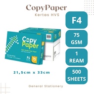 CopyPaper HVS F4 75Gsm Photocopy Paper/ CopyPaper F4 75Gsm Brand 1 Ream/