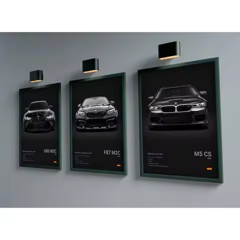 Pop Black And White Poster Wall Art Luxury Supercar F80 M3 M140 GTR HD Oil On Canvas Print Home Livi