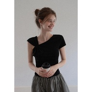 [Please Read The Details Before Ordering] EGGKA: Asymmetric Bow Shoulder Top