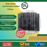 DPL 100pcs Boba Straw Individually packed ( Milktea straw ) 21cm / 23cm / Thin Straw