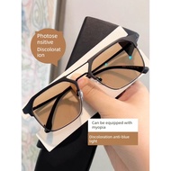 spek mata silau spek mata Color-changing Myopia Astigmatism Glasses Sunglasses with Degree Lenses Au