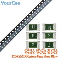 1206 SMD One Time Fuse Positive Disconnect SMD Restore Fuse Slow Blow 1206 1A 2A 3A 4A 5A 7A 32V 63V