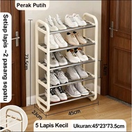Minimalist Korean Aesthetic Plastic Iron Shoe Rack Rak Kasut Rak Bertingkat