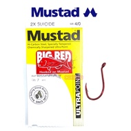 MUSTAD BIG RED 2X SUICIDE 92554NPNR fishing hook red colour hook mata kail merah