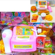 MAINAN ANAK KASIRAN MINI SET LENGKAP ALAT KASIR DAN MAKANAN BURGER