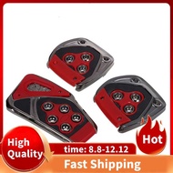 Red Black Nonslip Pedal Pad Cover 3 Pcs for MT Auto Car