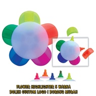 5 Colour Flower Highlighter Ready Stock | Pen Flower Highlighter | Highlighter | Pen Highlighter - R