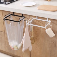 Rear Door Stainless Steel Garbage Bag Storage Shelf Hook Kitchen Shelf Cabinet Door Multifunctional 
