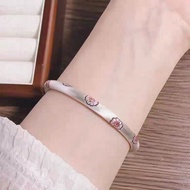 9999 Pure Silver Enamel Plum Blossom Blessing Bracelet Pumpkin Sterling Silver Silver Silver Bracele