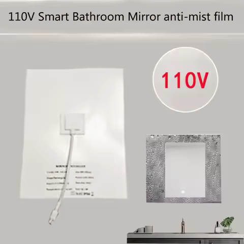 Protective Electronic Heating Film 110V Bathroom Mirror Shower Protective Film Anti Fog Window Makeu