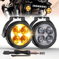 Braveway 3.5 Inch LED Aux Lamp Driving Light Dual Color 6000k White 3500k Amber With Wire Harness Sw