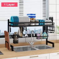 Dish Rack 1 2 Tier Dish Drainer Rack Rak Singki Pengering Pinggan Mangkuk Rak Dapur Space Saving Dis