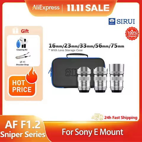 SIRUI Sniper Series 16mm 23mm 33mm 56mm 75mm F1.2 APS-C Auto Focus Prime Lens for Sony E Mount Camer