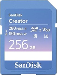 SanDisk 256GB Creator SD UHS-II Card, Read speeds up to 280MB/s, for DSLR and Mirrorless Cameras, 4K