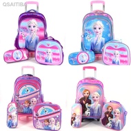 [readystock]❁Primary School Bag/ Trolley Bag/ 6Wheels/ 3 In 1 Set Girls Beg Sekolah Roda Perempuan