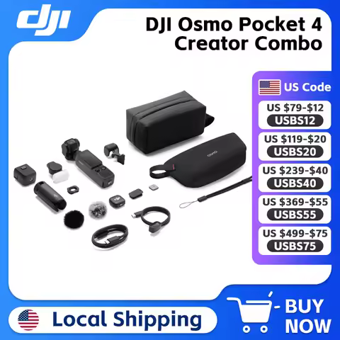 DJI Osmo Pocket 4 Creator Combo 1″ CMOS Pocket Gimbal Camera 107GB Built-In Storage & 800MB/s Transf
