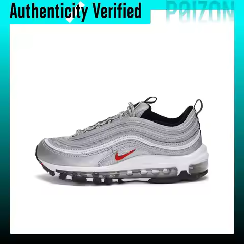 Nike Air Max 97 'Silver Bullet Sports Abrasion Resistant Breathable Low top Casual Shoes Women's Gra