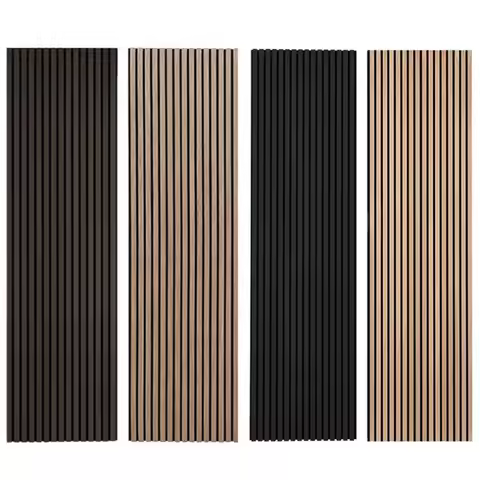 Modern Design Natural Oak Acoustic Slat Wood Wall Panels with 3D Model Design for Hotel Sound Absorp