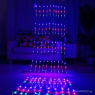 String Lights String Lights Mall Courtyard Waterfall Lights Outdoor Background Flowing Water Colorfu