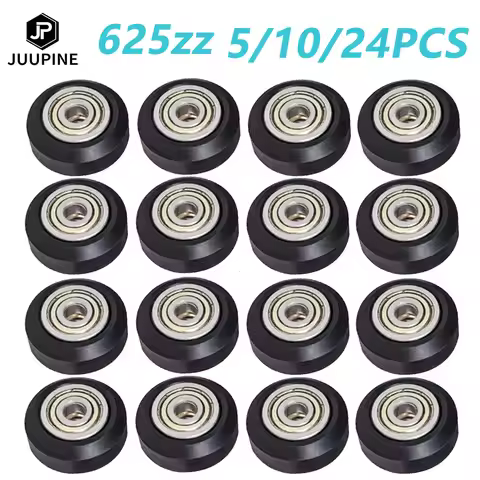 625zz Bearing 3d Printer Stainless Steel Bearing 625zz Pulley POM Wheel Round Plastic Pulley Linear 
