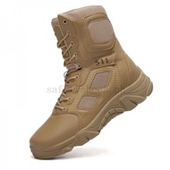 Men's Tactical Combat Boots High Cut Shoes Heavy Duty Hiking Outdoor Shoes lNv4