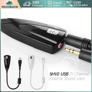 3.5mm USB to Audio Adapter - 7.1 Channel External Sound Card, Plug & Play Without Driver, Suitable f