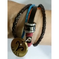 READY STOCK AND FAST DELIVERY ARIES LEATHER BRACELET