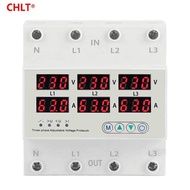 Over and Under Voltage Protector Three-phase Digital Display Adjustable Current Over Voltage Under V