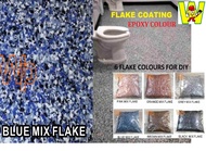 BLUE MIX COLOUR  / FLAKE COATING  /  0.7KG / Lapisan Epoxy Serpihan Warna Flake coating  / Epoxy Flake Coating System for Toilet &amp;  Kitchen Floor Tile etc
