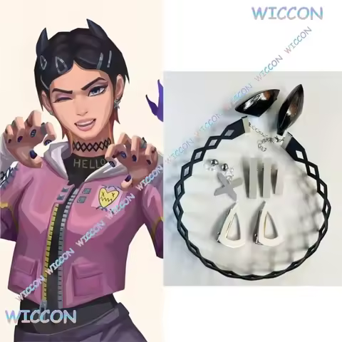 Valorant Clove Clip Collar Butterfly Earrings Cosplay Accessory Game Character Role Play Party Anime